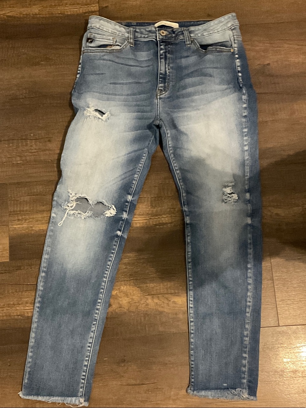 KanCan Men's Light Blue Distressed Skinny Jeans